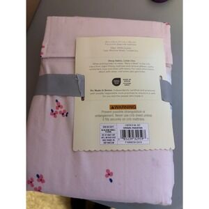 Cloud Island Crib Fitted Sheet Pink Floral 100% Cotton Soft Fit OEKO TEX
